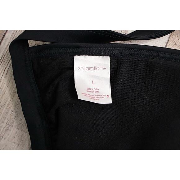 Xhilaration Beaded Black String Bikini Swim Top LARGE Swimwear Vacation Beach - Picture 8 of 9